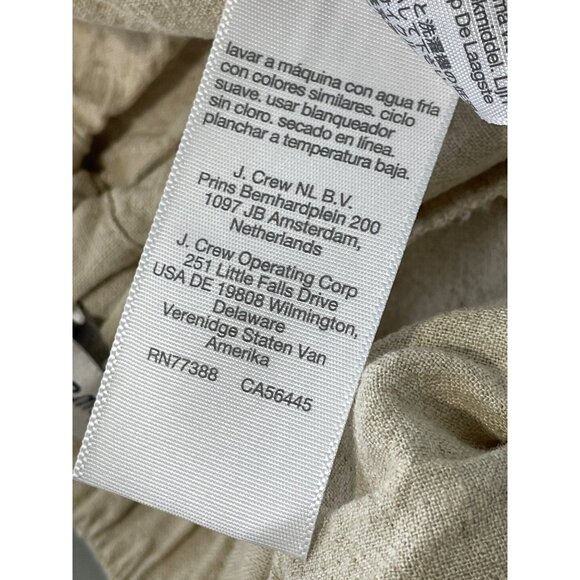 Madewell Pant Small Pull On Elastic Waist Linen Blend Wide Leg Beige Tan Coastal - Picture 8 of 9